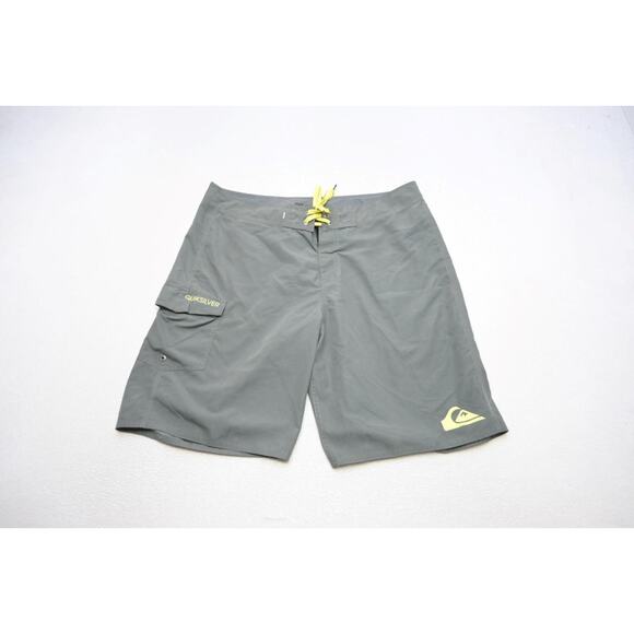 Quiksilver Cargo Board Shorts Athletic Gray Surf Water Swim Mens Size 36 - Picture 1 of 7